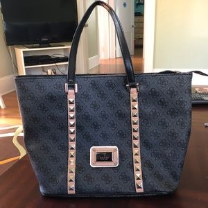 GUESS black studded handbag